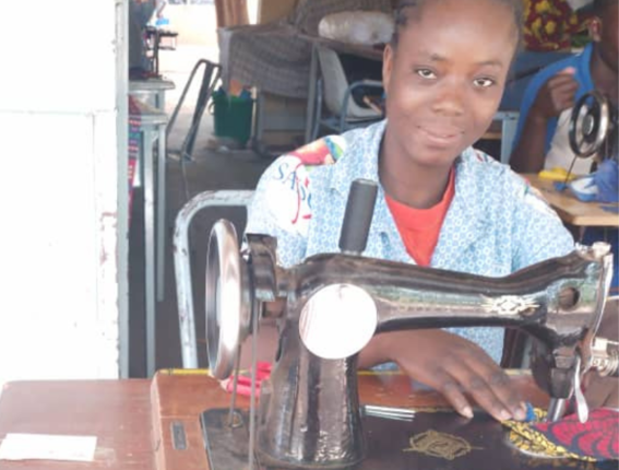 A cutting and sewing course for three young aspiring seamstresses in Burkina Faso